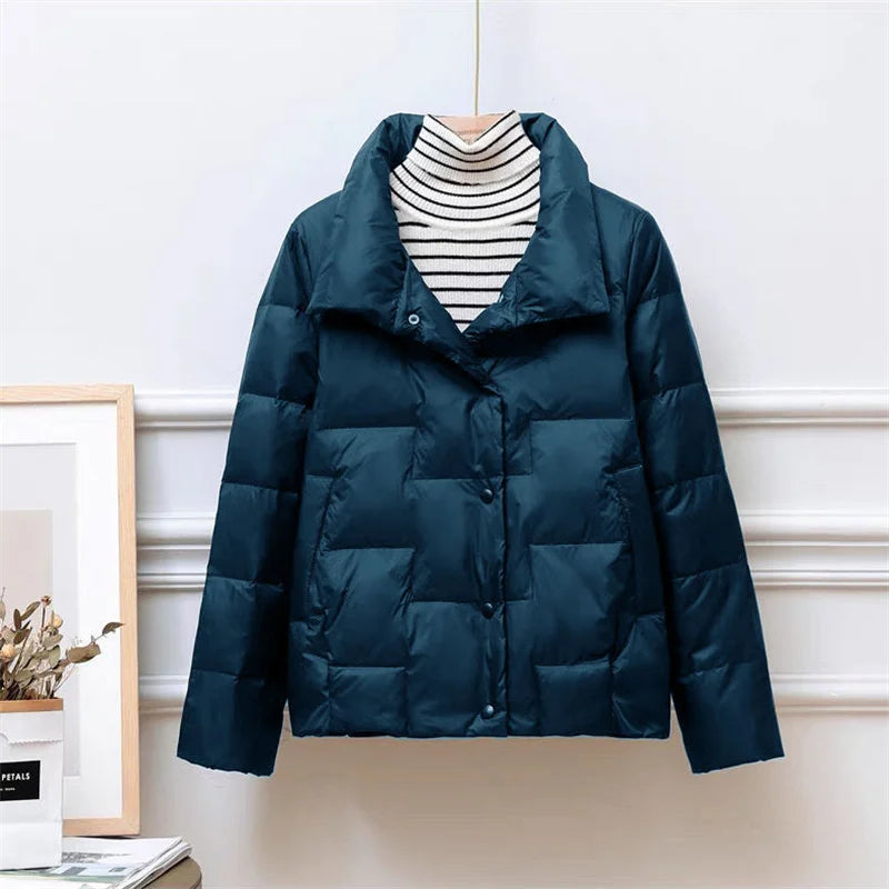 Leichte Daunenjacke Stehkragen Damen