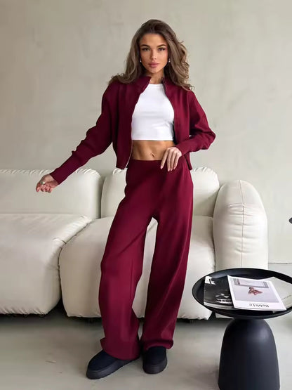 Damen Lounge Set 2-teilig mit Reißverschlussjacke