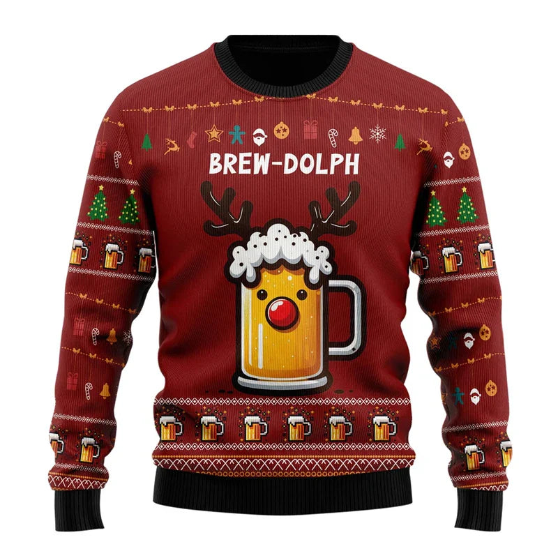 Männer Weihnachts-Pullover Bier Funny Design