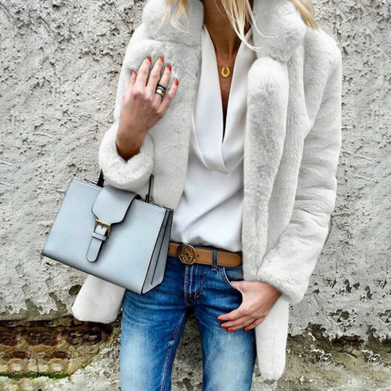 Weicher Wintermantel Damen Flauschig