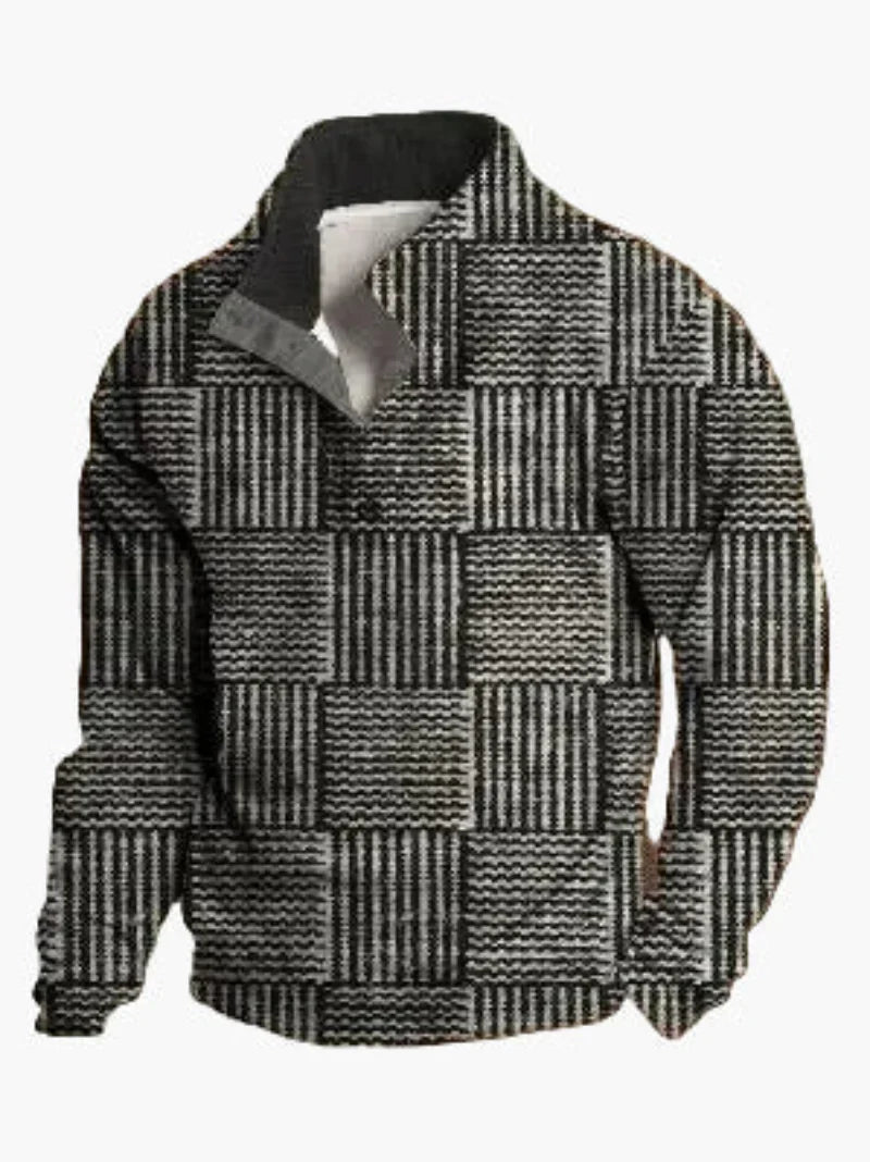 Retro Cowboy Sweatshirt Western Style Stehkragen