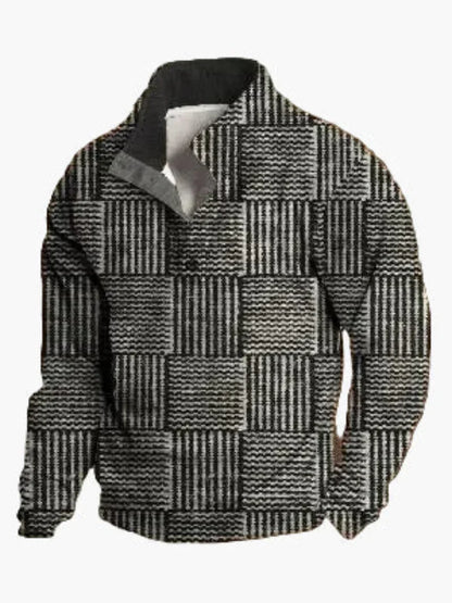 Retro Cowboy Sweatshirt Western Style Stehkragen