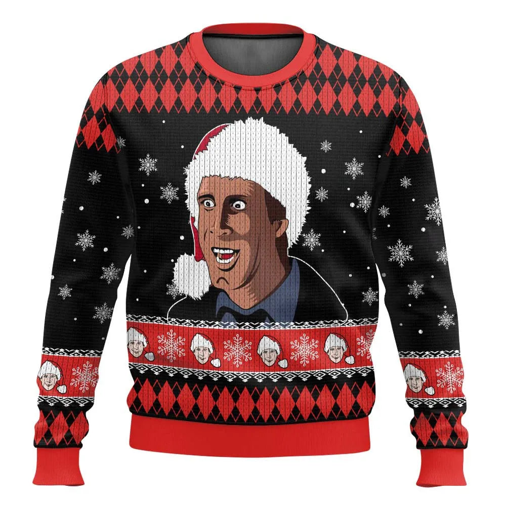 Herren Weihnachtspullover Ski Motiv Witzig