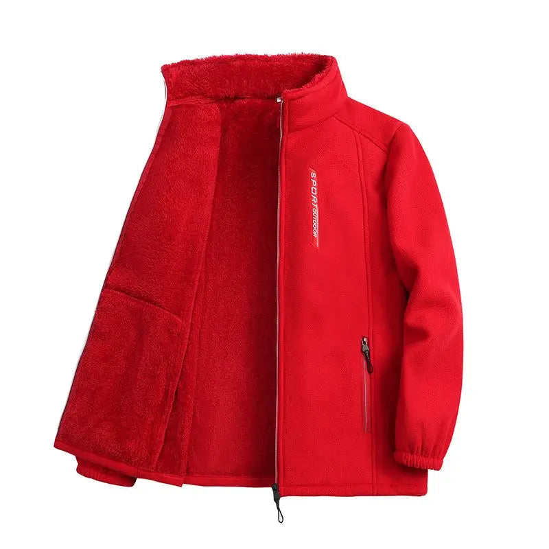 Weicher Fleece Cardigan Zip Auf