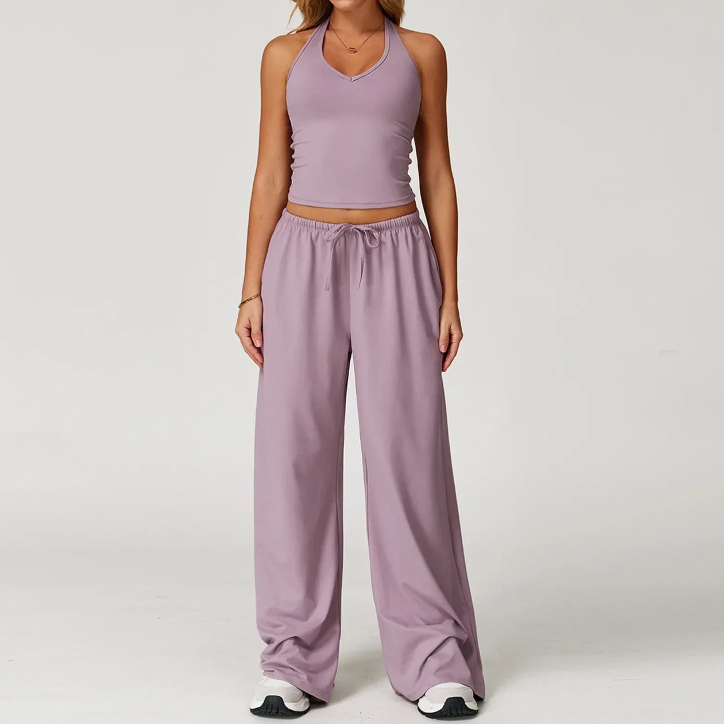 Damen Lounge Set Crop Top Komfort