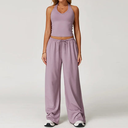 Damen Lounge Set Crop Top Komfort