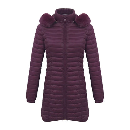 Elegante Winterjacke Slim Fit mit Pelzkapuze