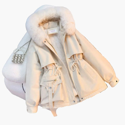 Winterjacke Damen Warm Kapuze Kunstpelz
