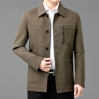 Stylische Lederjacke mit farbigem Innenfutter