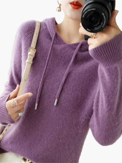 Weiche Strickjacke mit Kapuze - Bequemer Damen Hoodie