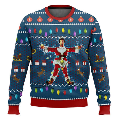 Herren Weihnachtspullover Ski Motiv Witzig