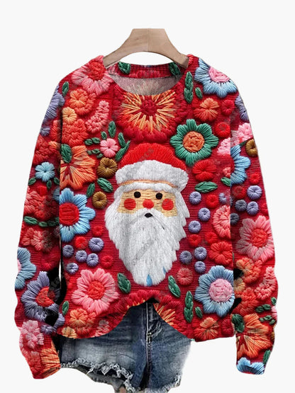 Weihnachtspullover Festlich 3D Stickerei