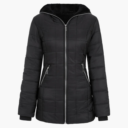 Winter Steppjacke Kapuze Asymmetrisch