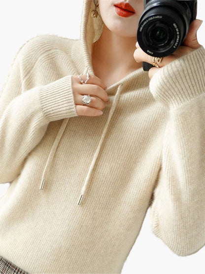 Weiche Strickjacke mit Kapuze - Bequemer Damen Hoodie