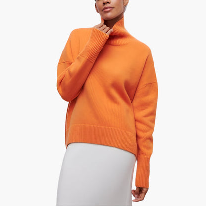 Elegante Pullover Damen | Rollkragen Pullover mit Weiten Ärmeln