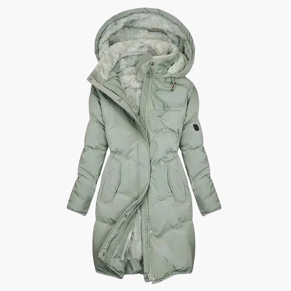 Winterjacke Lang Kapuzenmantel Warm Gepolstert Damen - IdealeKleiden