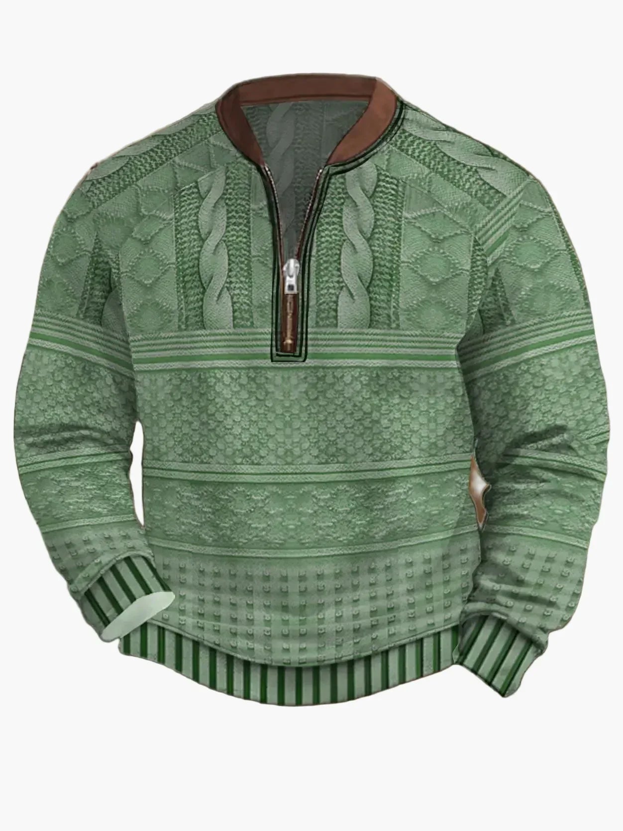 Herren Strickpullover Reißverschluss Modern