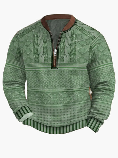 Herren Strickpullover Reißverschluss Modern