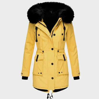 Winterjacke Damen Fellkapuze Warm - IdealeKleiden