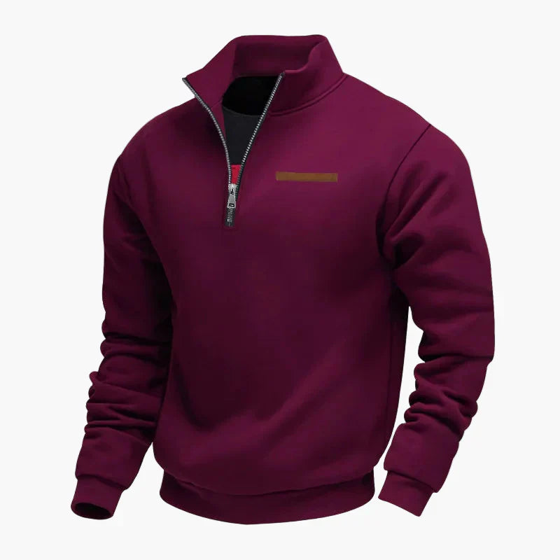Praktischer Reisepullover Stehkragen Sweatshirt