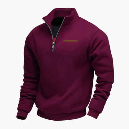 Praktischer Reisepullover Stehkragen Sweatshirt