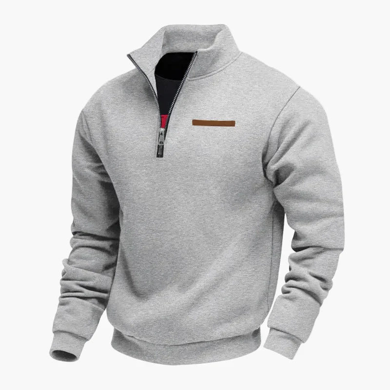 Praktischer Reisepullover Stehkragen Sweatshirt - IdealeKleiden