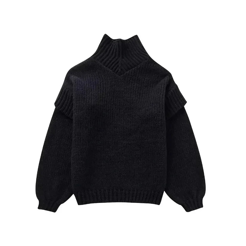 Daphne - Strickpullover Übergröße Rollkragen Chic