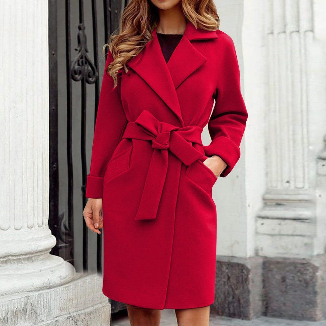 Lange Damenwinterjacke Trenchcoat Elegant Knöpfe