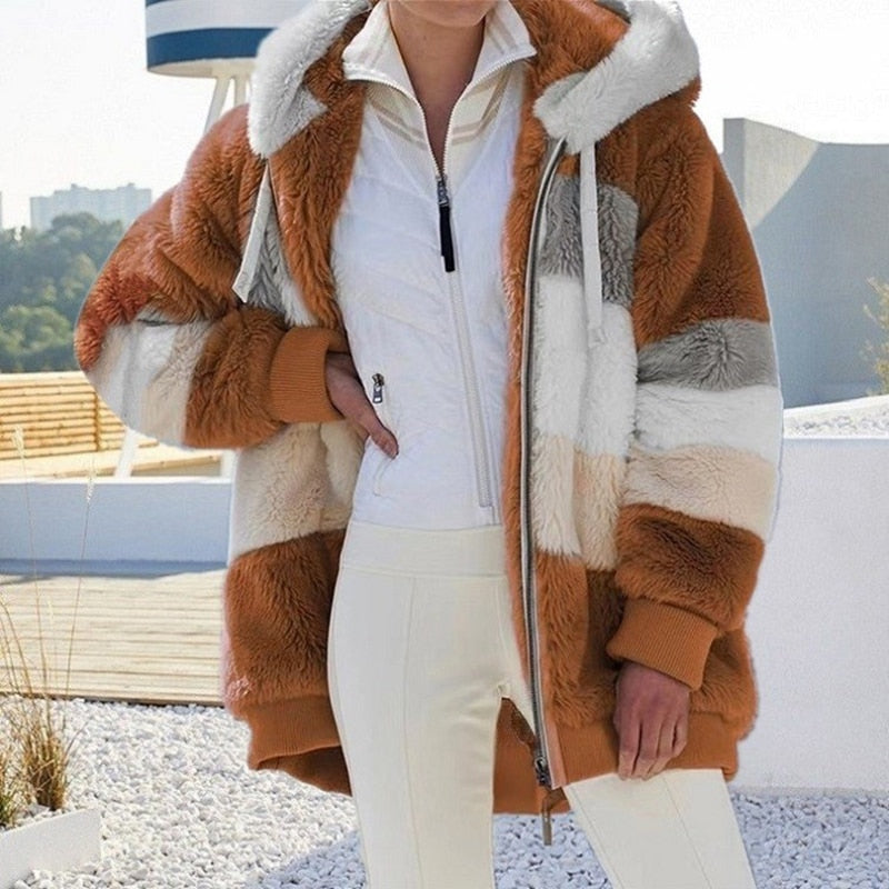 Plüschjacke Damen Weich Warm & Stilvoll
