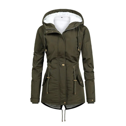 Praktische Outdoorjacke Winddicht Kapuzenjacke Mittellang