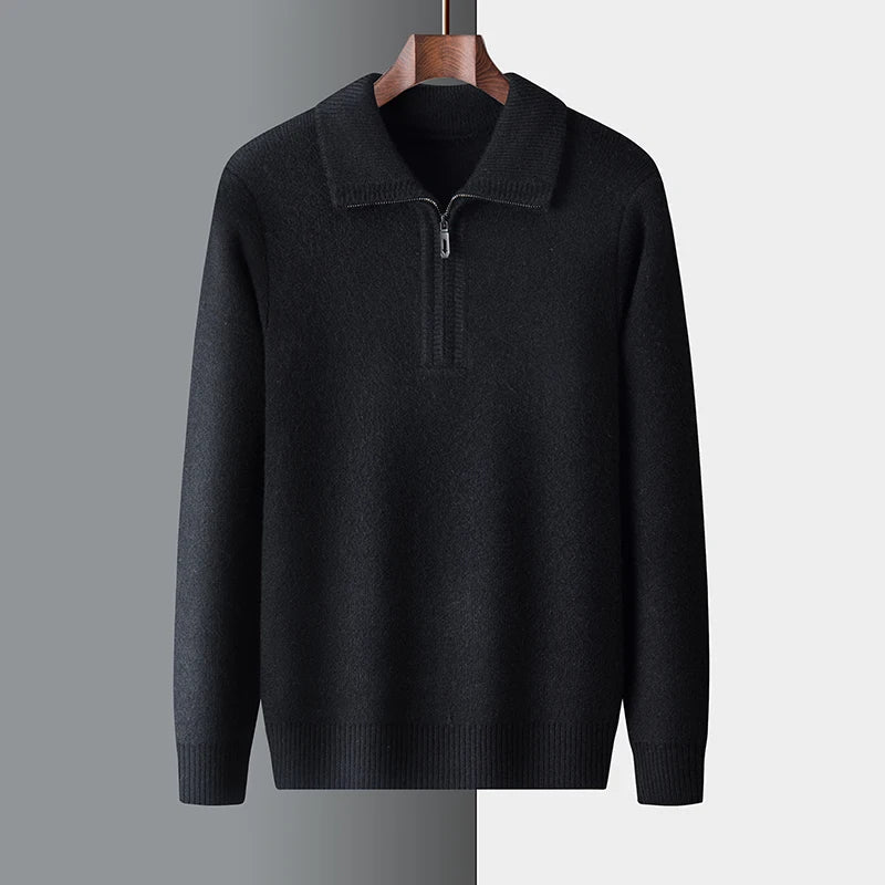 Herren Strickpullover Winter Warm Halbzipper