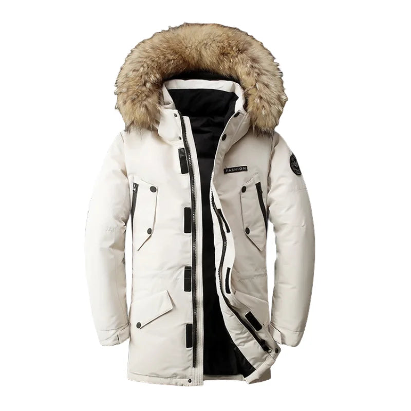 Warme Winterjacke Mittellang Kapuze