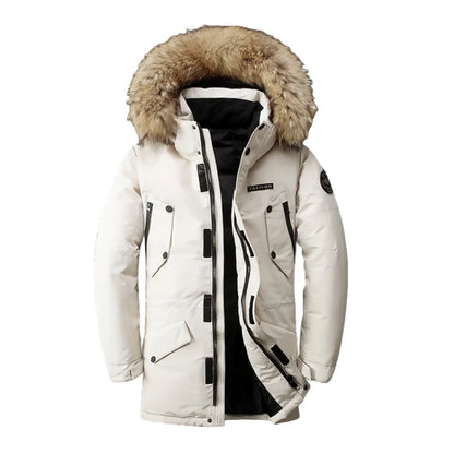 Warme Winterjacke Mittellang Kapuze