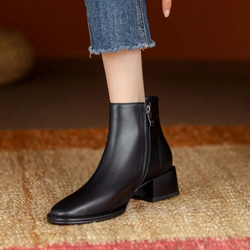 Stilvolle Stiefeletten Chunky Absatz Damen