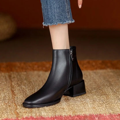Stilvolle Stiefeletten Chunky Absatz Damen