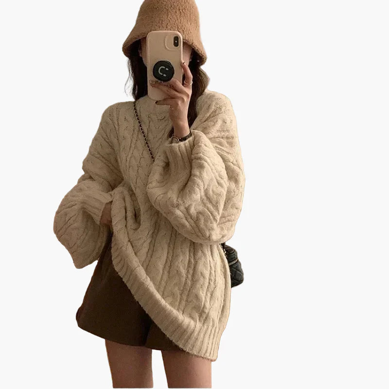 Weite Strickpullover Koreanischer Stil Bequem
