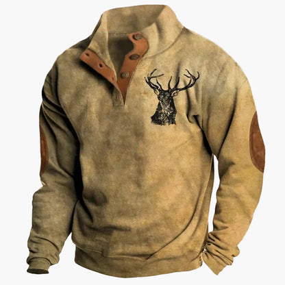 Stylisches Western Sweatshirt Ethno Design Stehkragen