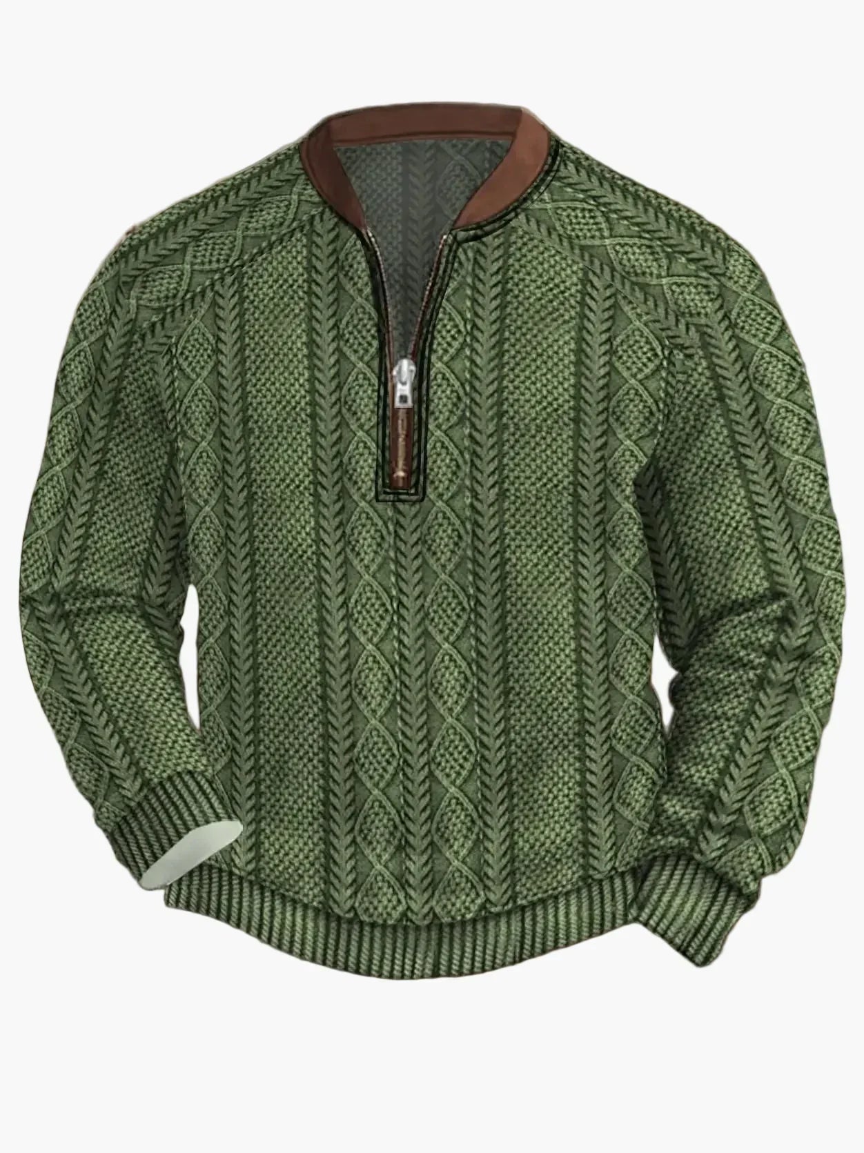 Herren Strickpullover Reißverschluss Modern