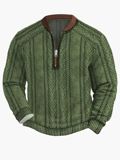 Herren Strickpullover Reißverschluss Modern