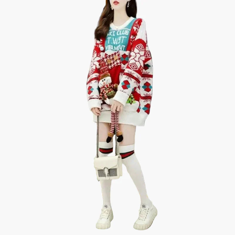 Weihnachtspullover Ugly Christmas Sweater 3D Schneemann Winterparty
