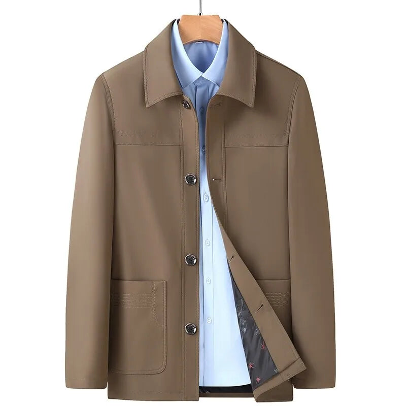 Vegane Outdoor-Jacke mit Taschen und Knöpfen