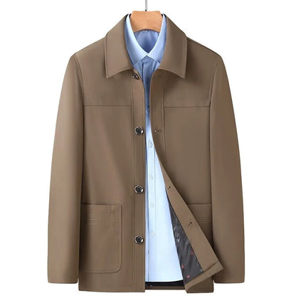 Vegane Outdoor-Jacke mit Taschen und Knöpfen