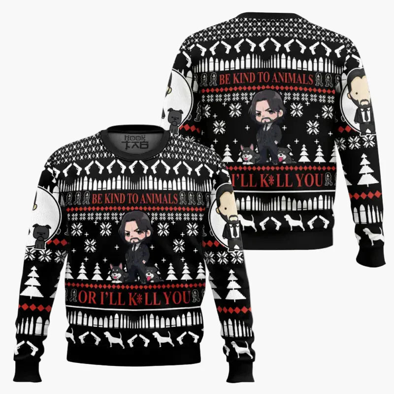 Witziger Weihnachtspullover Lustig Wick-Mas Fan-Design - IdealeKleiden