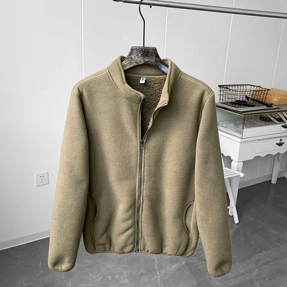 Warmes Fleece Oberteil Stehkragen