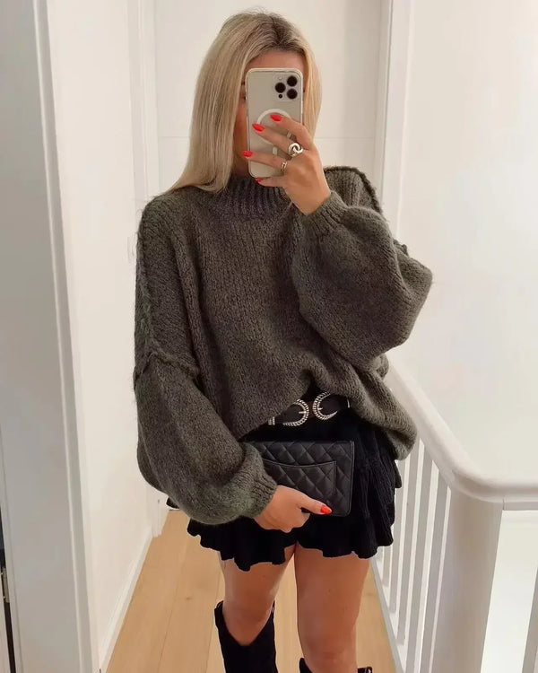 Kuschel Pullover Weich Stricken Winter