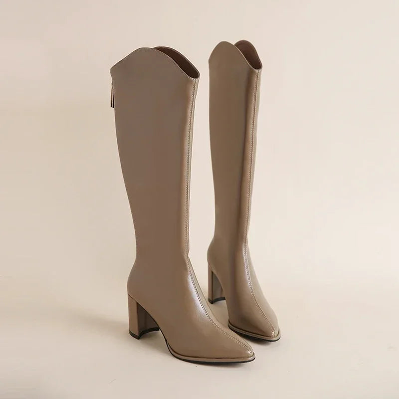 Stilvolle Stiefel Damen Kniehoch Hochhackig
