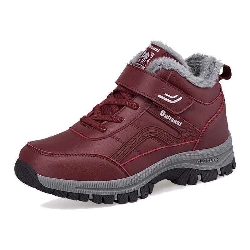 Warme Winterstiefel Wasserdicht Leder Schnee Stiefel Plüschfutter