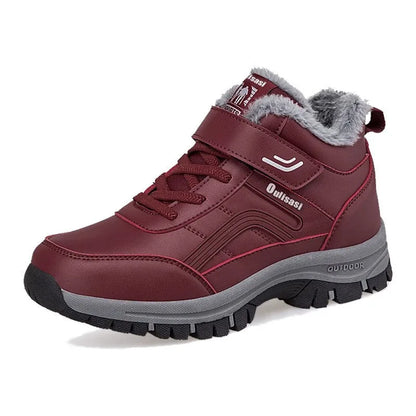 Warme Winterstiefel Wasserdicht Leder Schnee Stiefel Plüschfutter