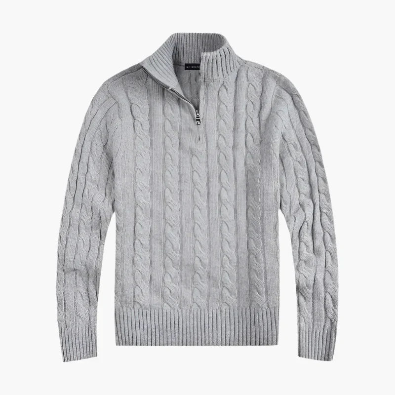 Eleganter Strickpullover Zopfmuster Freizeitlook