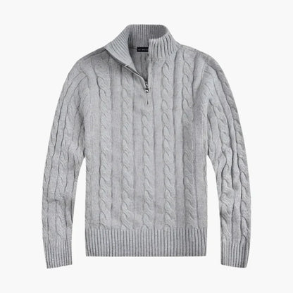 Eleganter Strickpullover Zopfmuster Freizeitlook